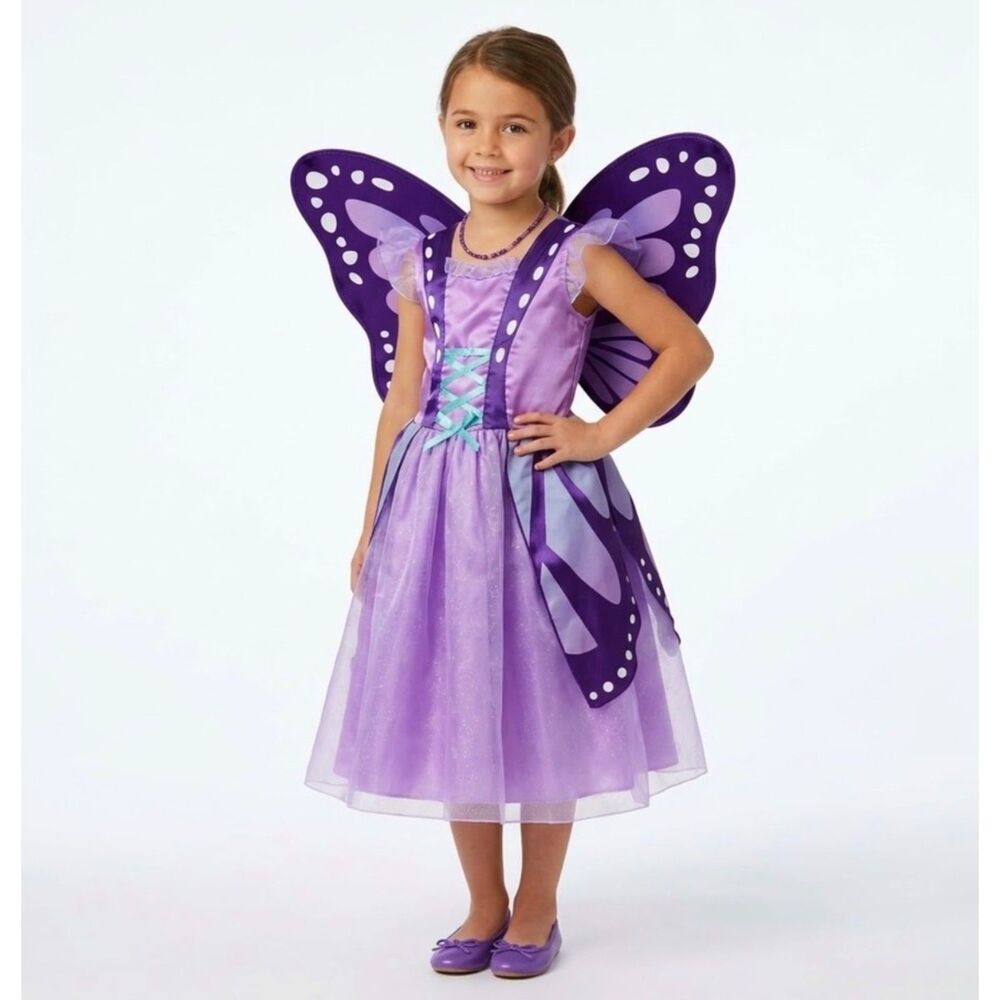 Koala Kids Girl's Lavender Purple Glitter Butterfly Princess Costume Dress Sz 2T